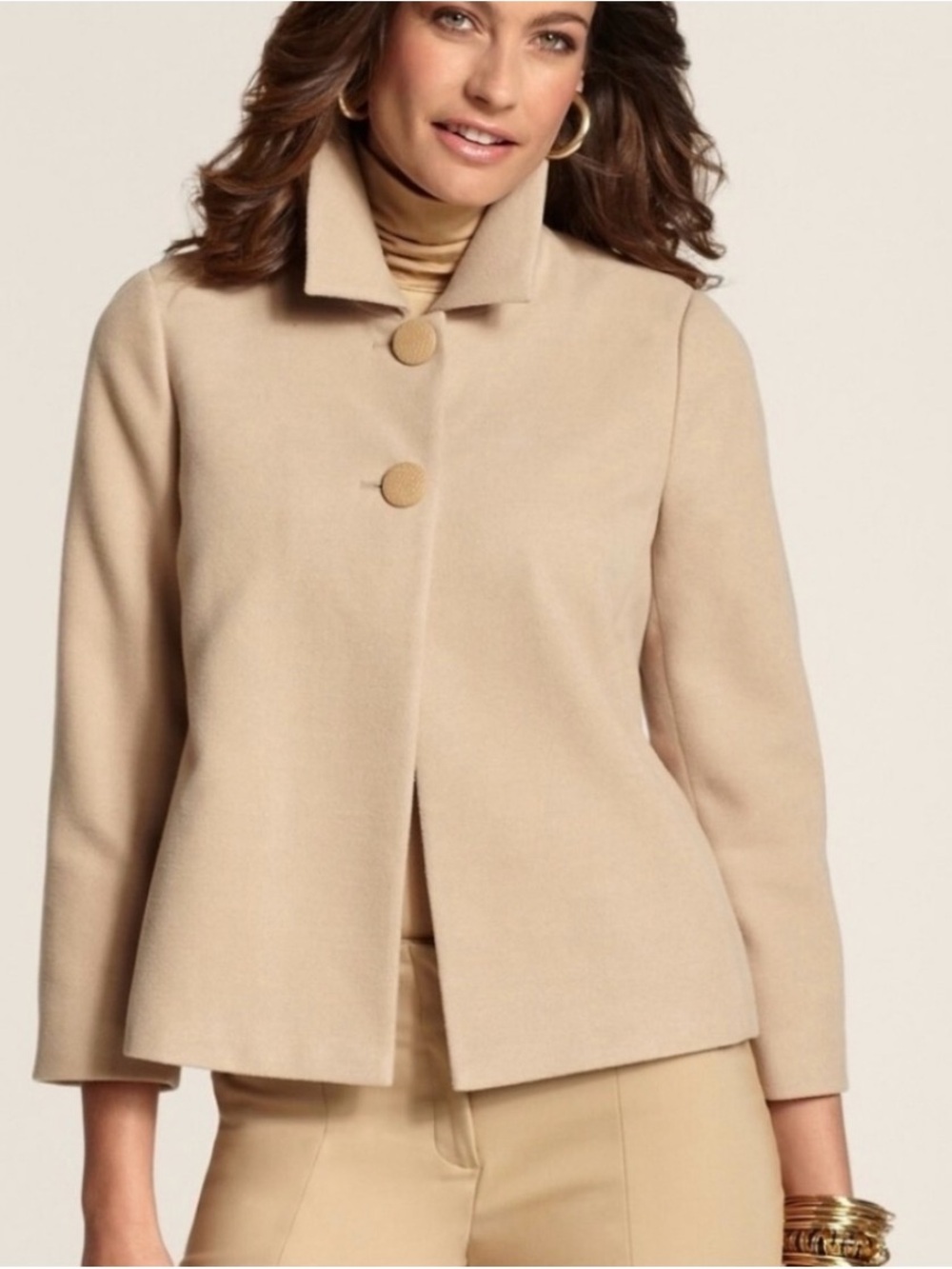 Chico’s Smooth Plush Swing Camel Jacket Blazer 12/Large